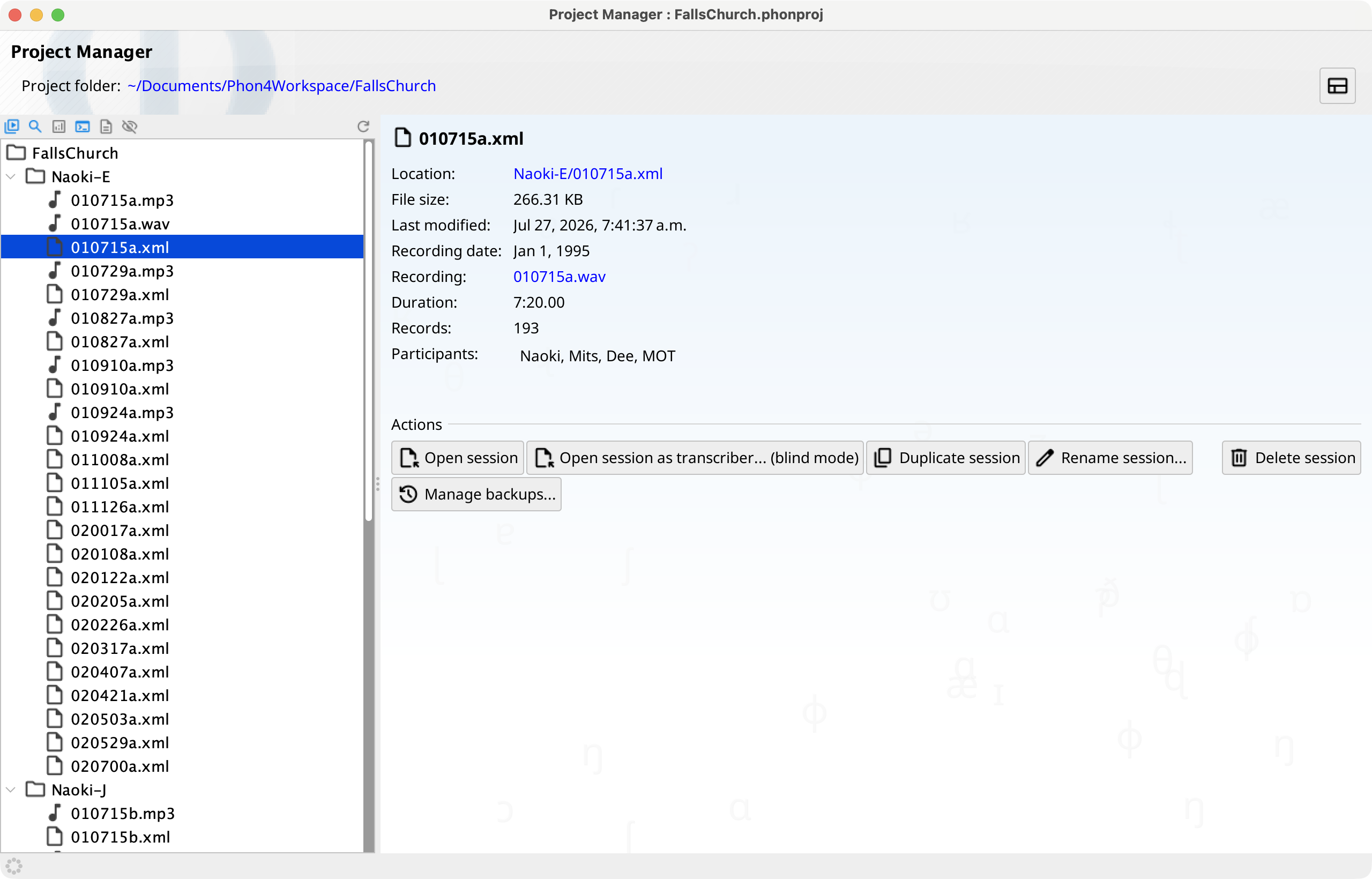 Project Manager — Tree View
