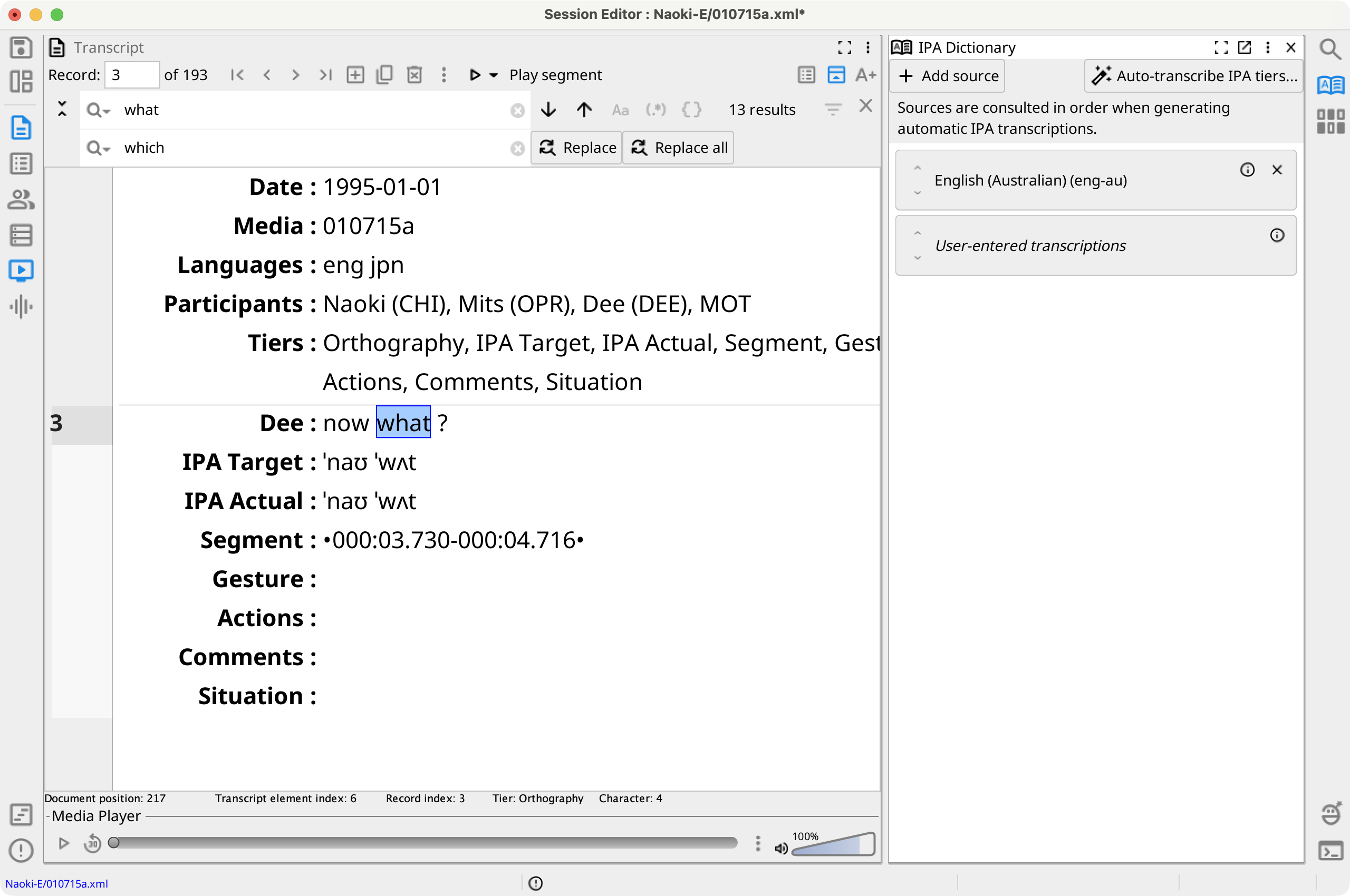 IPA Dictionary View