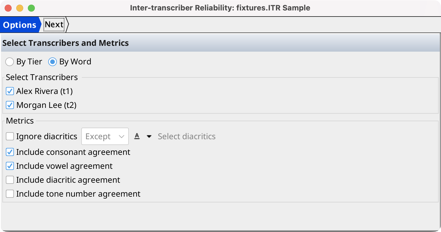 Inter-Transcriber Reliability Wizard