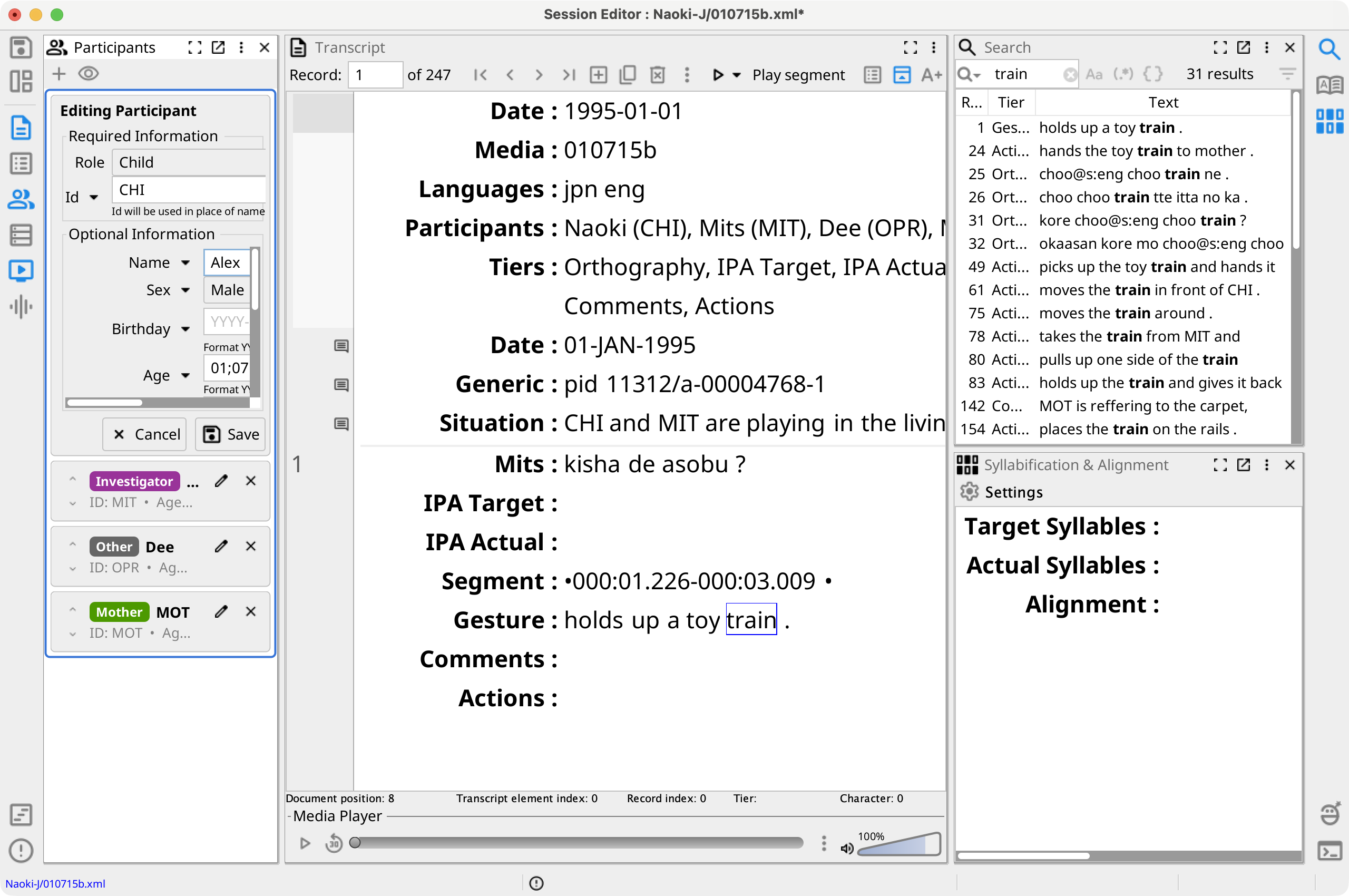 Participant Editor