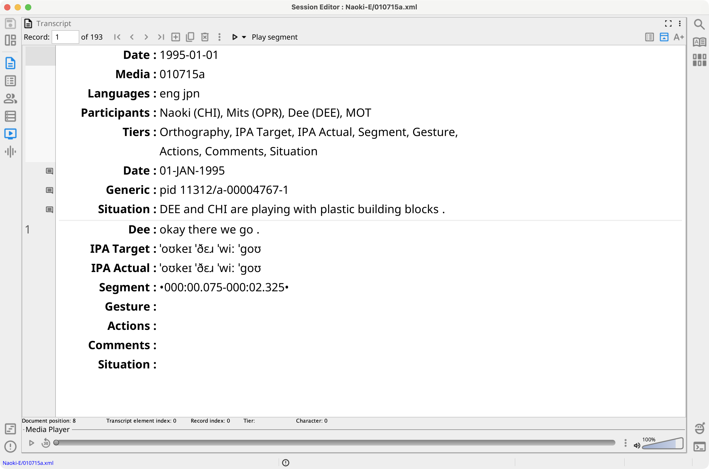 Transcript View