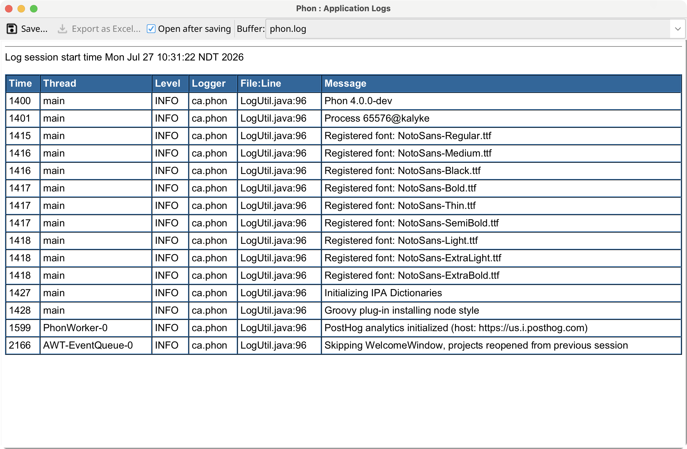 Application Logs