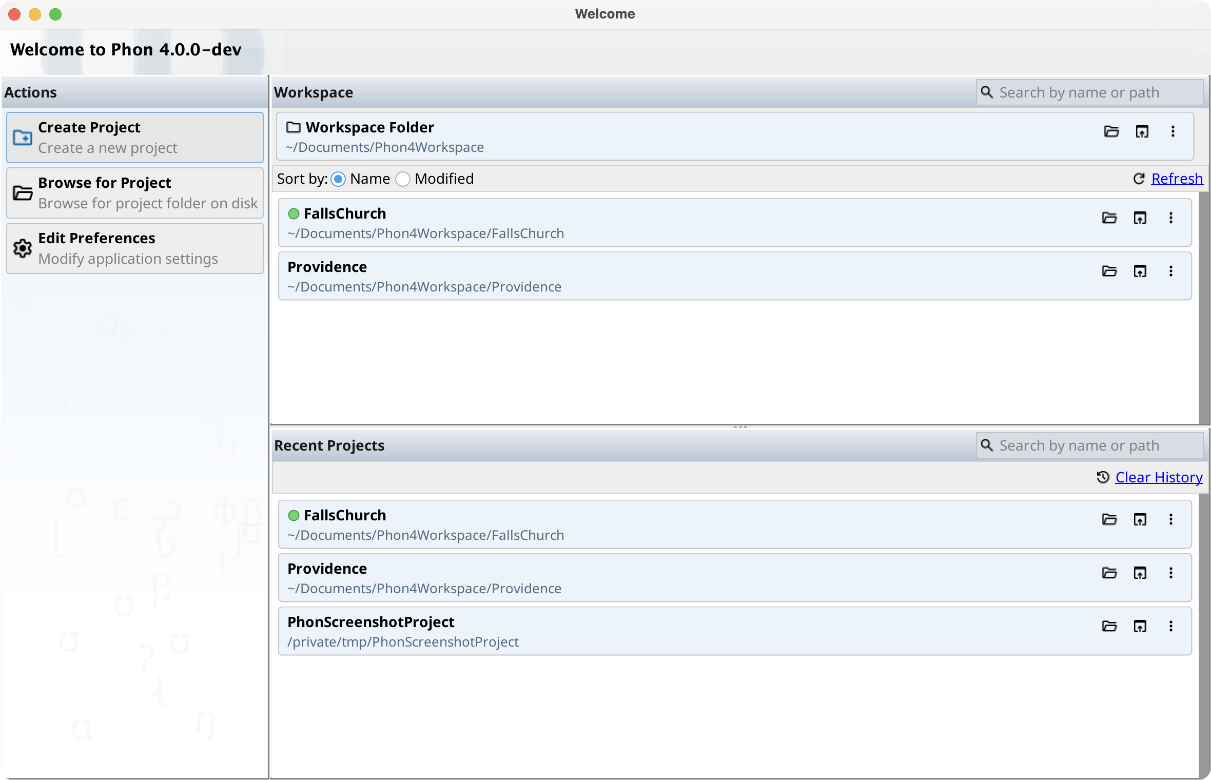 Create Project Dialog