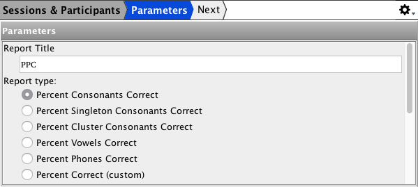 Analysis Parameters
