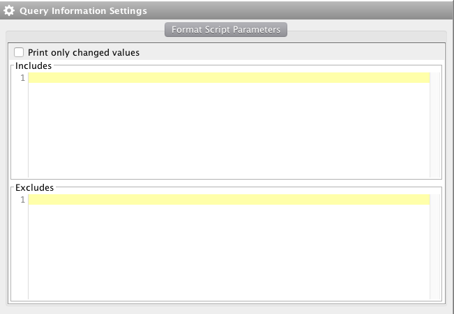 Query Information Settings